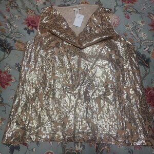 J. Crew Animal Print Blouse Gold Size 12 New With Tags